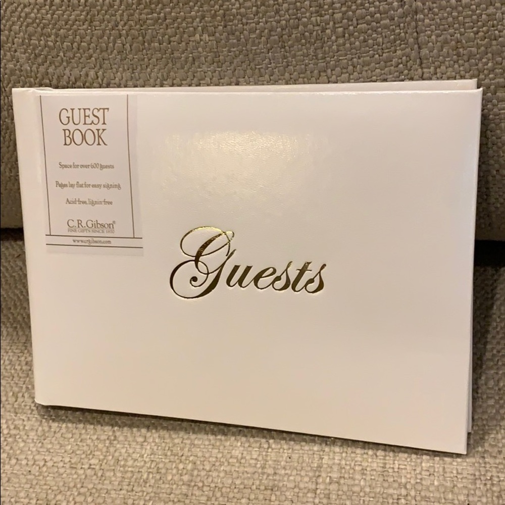 White Foil Stamped Guests Book Spiral Bound